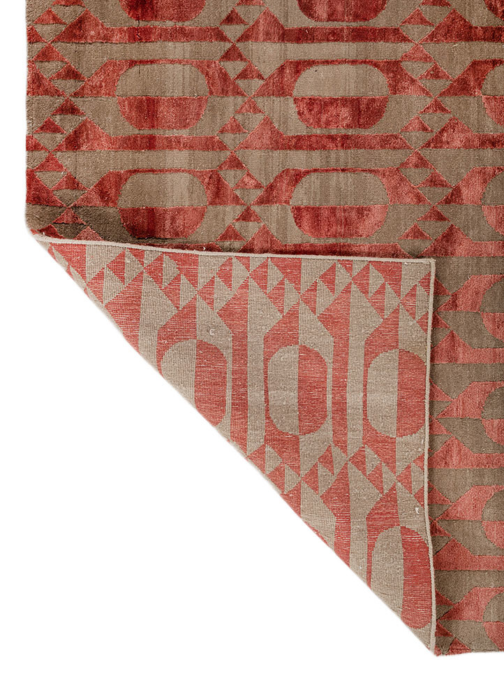 aakar by kavi beige and brown wool and bamboo silk hand knotted Rug - Backing Shot aakar by kavi beige and brown wool and bamboo silk hand knotted Rug - Backing Shot