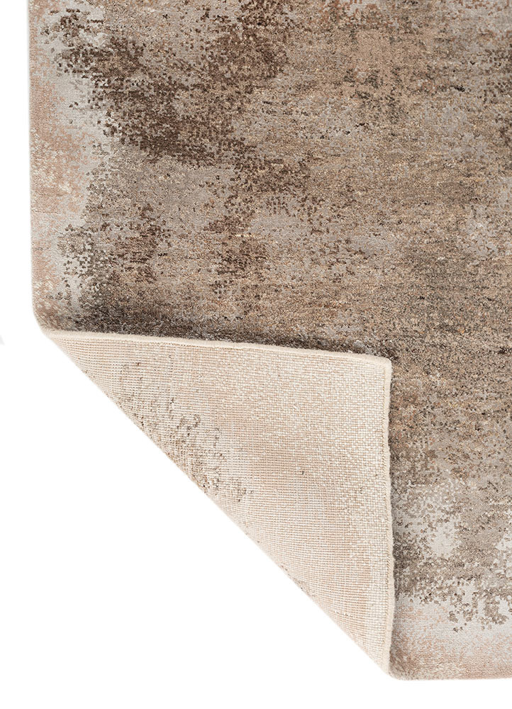 hidden by kavi beige and brown wool and bamboo silk hand knotted Rug - Backing Shot hidden by kavi beige and brown wool and bamboo silk hand knotted Rug - Backing Shot
