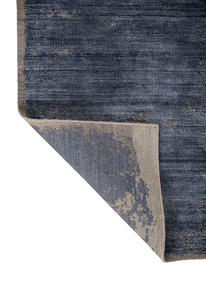 aprezo blue tencil hand knotted Rug - Backing Shot aprezo blue tencil hand knotted Rug - Backing Shot
