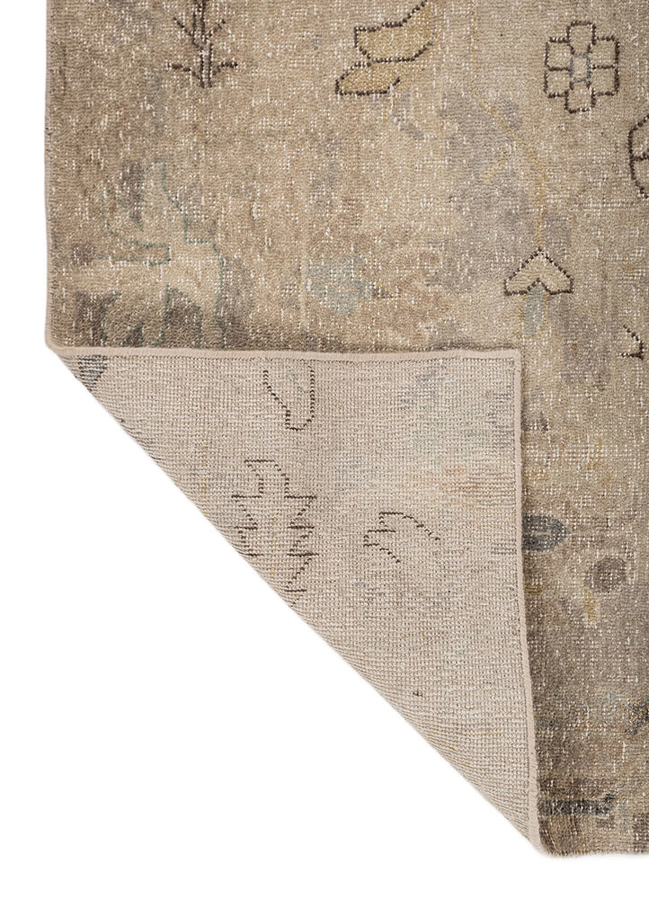 erbe ivory wool hand knotted Rug - Backing Shot erbe ivory wool hand knotted Rug - Backing Shot