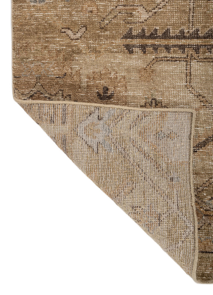 aprezo gold wool hand knotted Rug - Backing Shot aprezo gold wool hand knotted Rug - Backing Shot