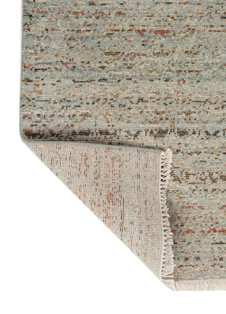 erbe green wool hand knotted Rug - Backing Shot erbe green wool hand knotted Rug - Backing Shot