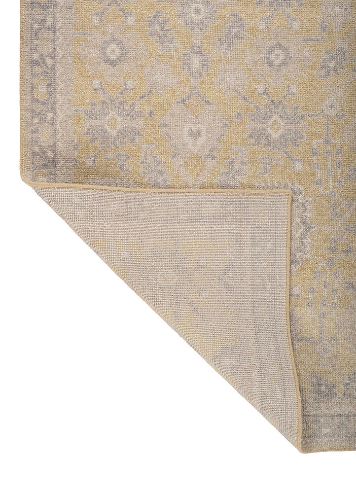 erbe gold wool hand knotted Rug - Backing Shot
