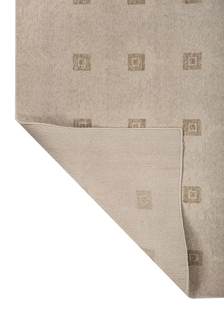 erbe ivory wool hand knotted Rug - Backing Shot