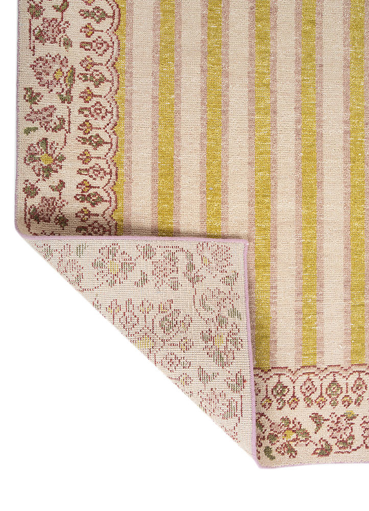 erbe red and orange wool hand knotted Rug - Backing Shot