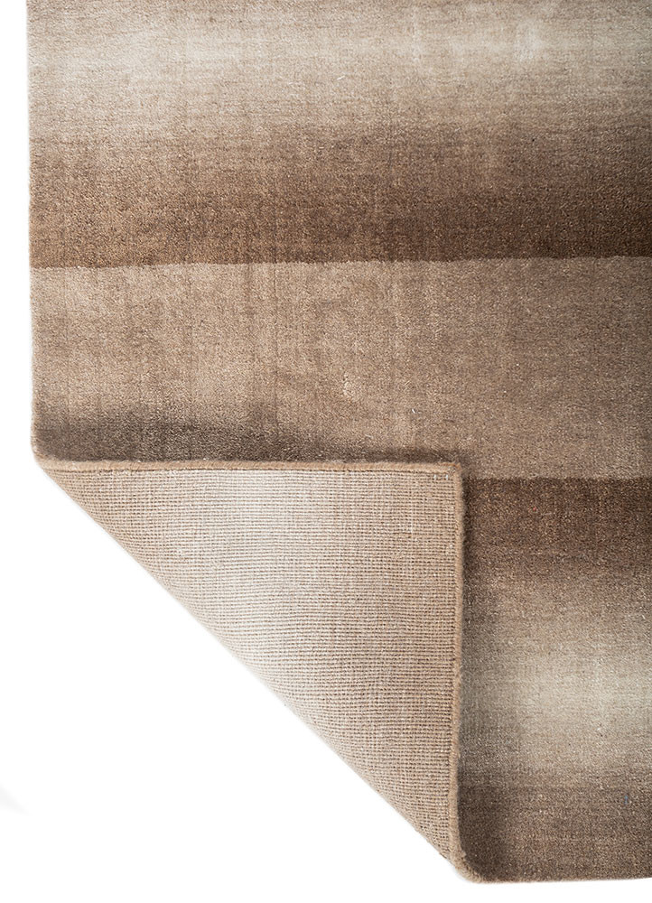 jean beige and brown nylon hand loom Rug - Backing Shot