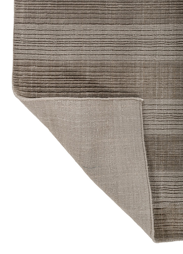 basis beige and brown polyester hand loom Rug - Backing Shot