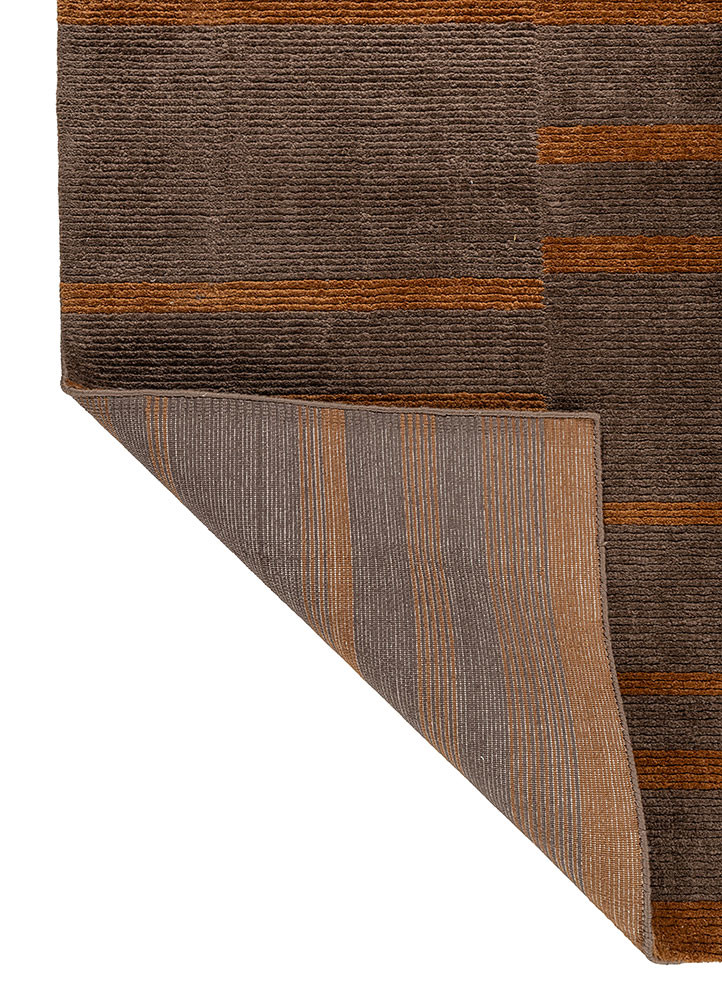 aprezo beige and brown polyester hand loom Rug - Backing Shot aprezo beige and brown polyester hand loom Rug - Backing Shot