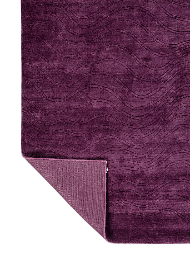 basis pink and purple viscose hand loom Rug - Backing Shot