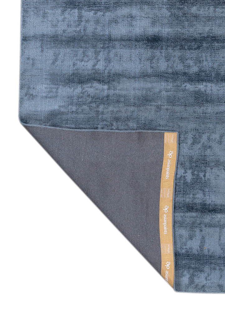 basis blue viscose hand loom Rug - Backing Shot basis blue viscose hand loom Rug - Backing Shot