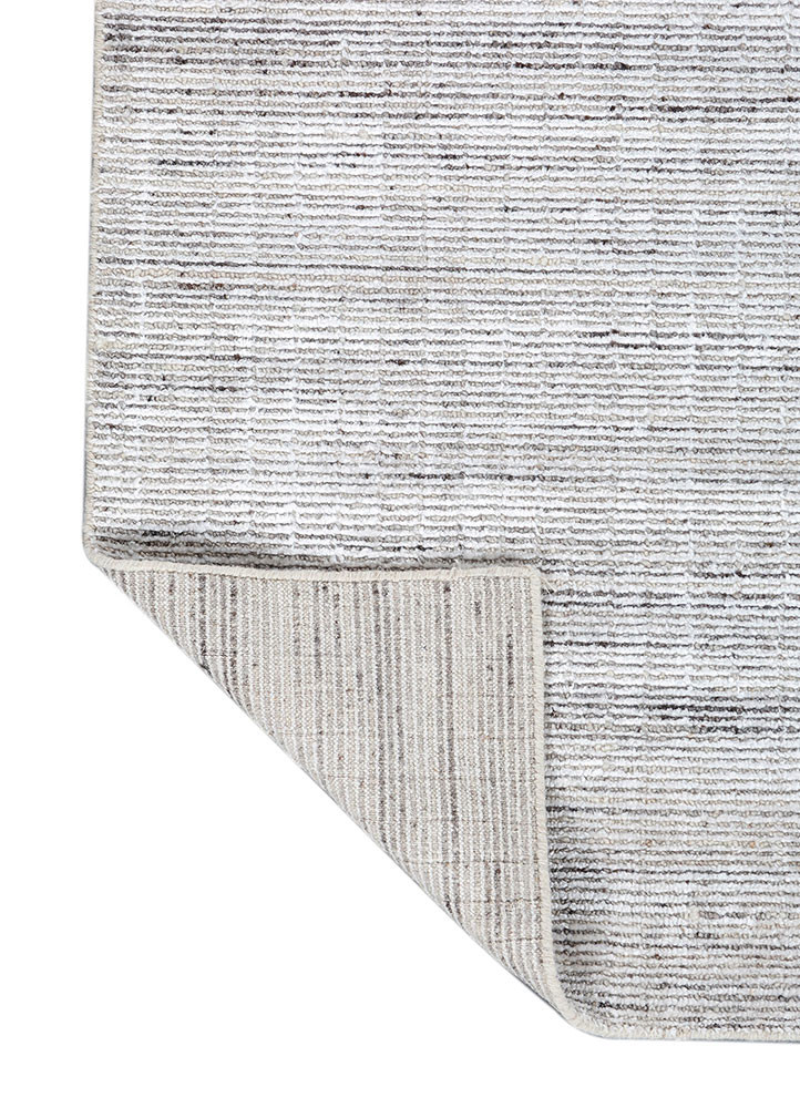 konstrukt ivory wool and bamboo silk hand loom Rug - Backing Shot