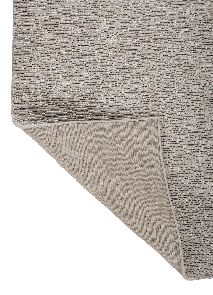 aprezo grey and black wool and bamboo silk hand loom Rug - Backing Shot aprezo grey and black wool and bamboo silk hand loom Rug - Backing Shot