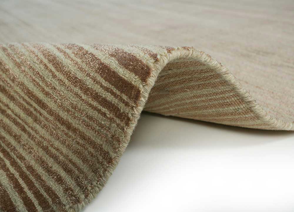 basis beige and brown wool and bamboo silk hand loom Rug - Backing Shot basis beige and brown wool and bamboo silk hand loom Rug - Backing Shot