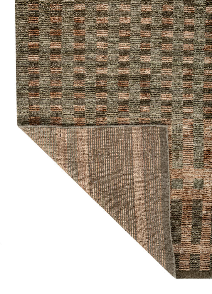 saga beige and brown wool hand loom Rug - Backing Shot saga beige and brown wool hand loom Rug - Backing Shot