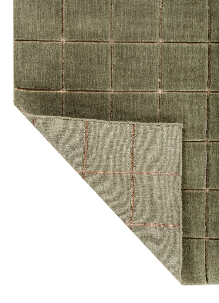 aprezo green wool hand loom Rug - Backing Shot aprezo green wool hand loom Rug - Backing Shot