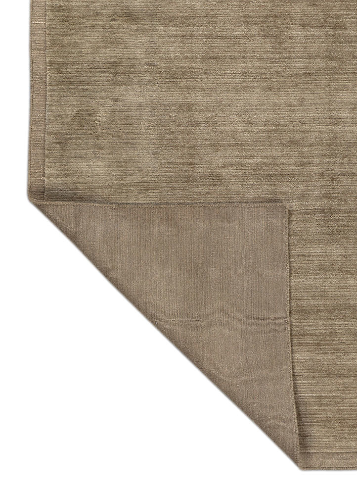 basis beige and brown wool hand loom Rug - Backing Shot