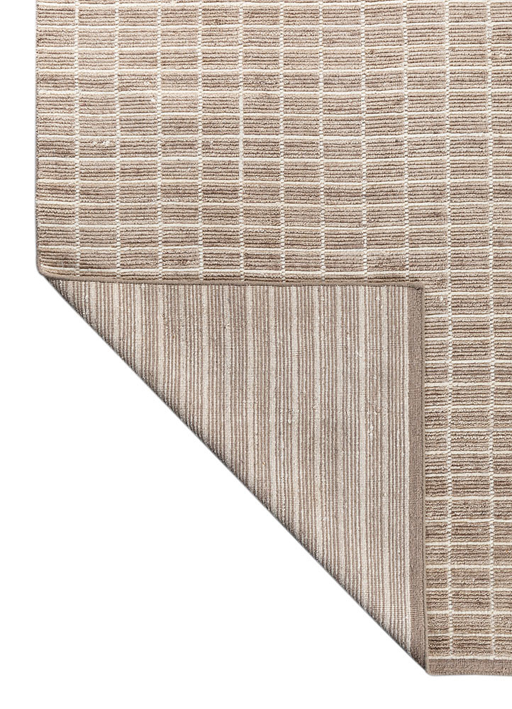 saga beige and brown wool hand loom Rug - Backing Shot saga beige and brown wool hand loom Rug - Backing Shot