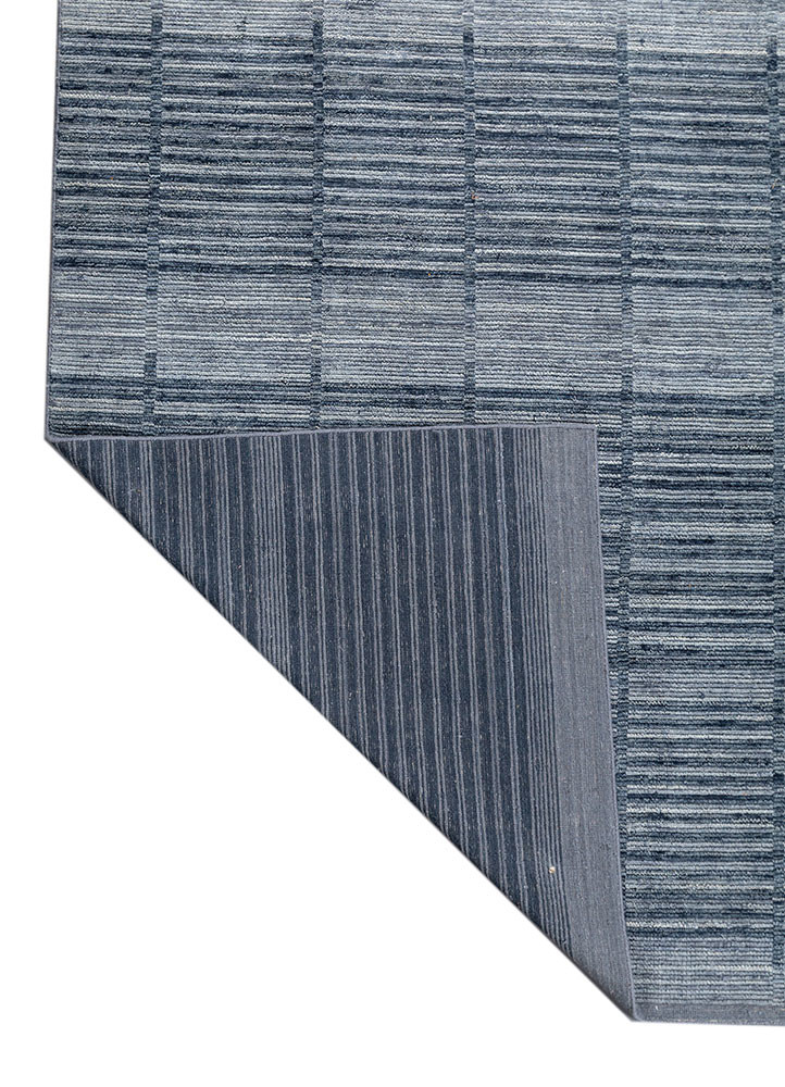 saga blue wool hand loom Rug - Backing Shot saga blue wool hand loom Rug - Backing Shot