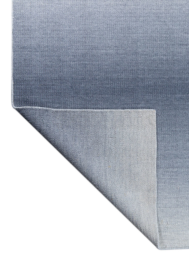 jean blue wool hand loom Rug - Backing Shot jean blue wool hand loom Rug - Backing Shot