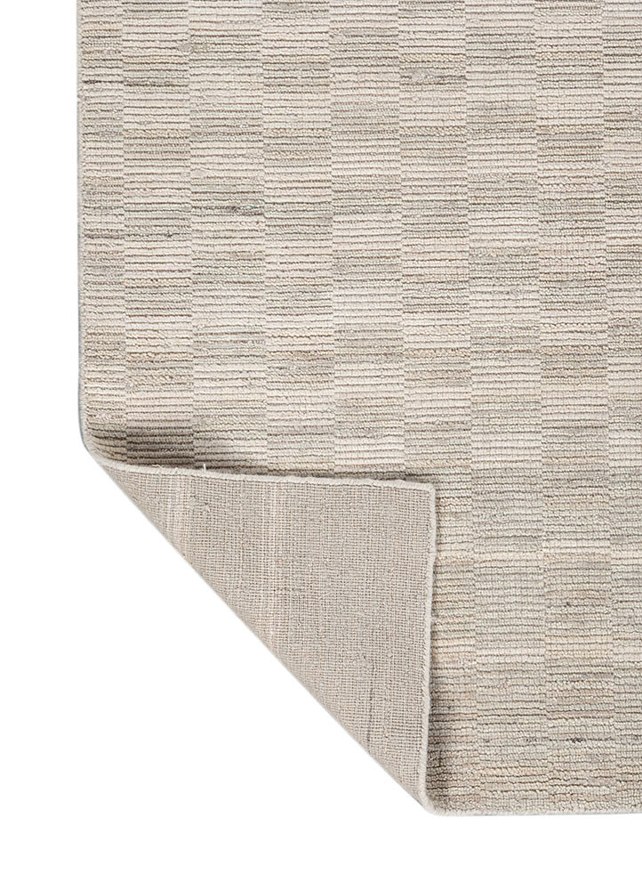 saga ivory wool hand loom Rug - Backing Shot