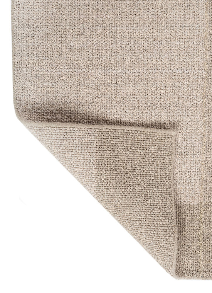 contour ivory wool hand loom Rug - Backing Shot