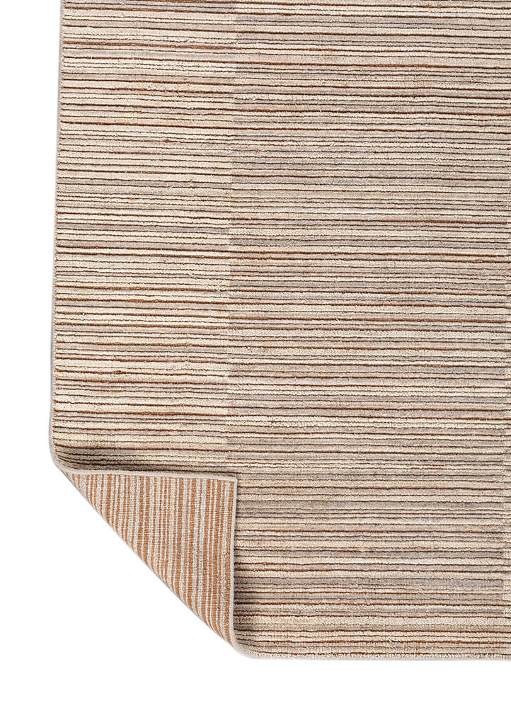 contour gold wool hand loom Rug - Backing Shot