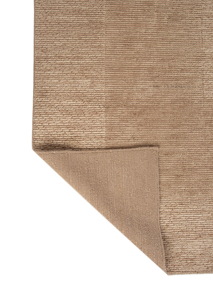 aprezo beige and brown wool hand loom Rug - Backing Shot