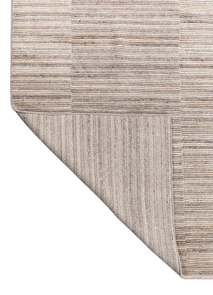 saga beige and brown wool hand loom Rug - Backing Shot saga beige and brown wool hand loom Rug - Backing Shot