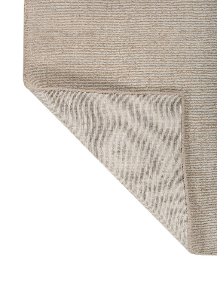 saga gold wool hand loom Rug - Backing Shot