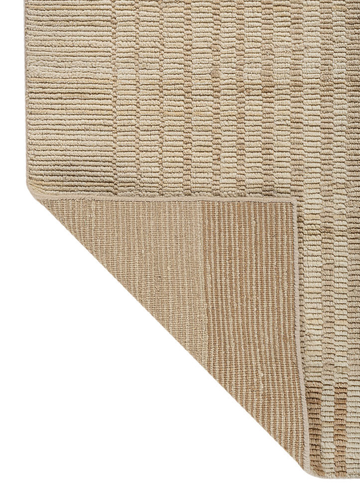 contour gold wool hand loom Rug - Backing Shot