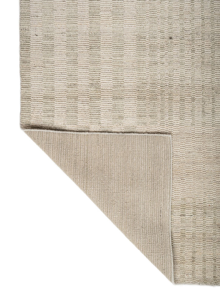 contour gold wool hand loom Rug - Backing Shot