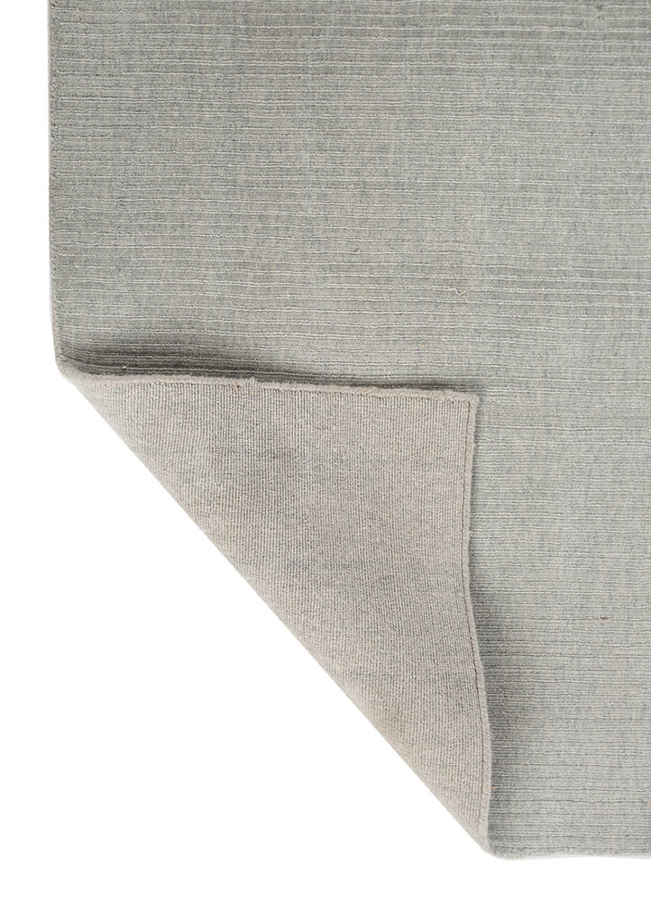 aprezo blue wool hand loom Rug - Backing Shot