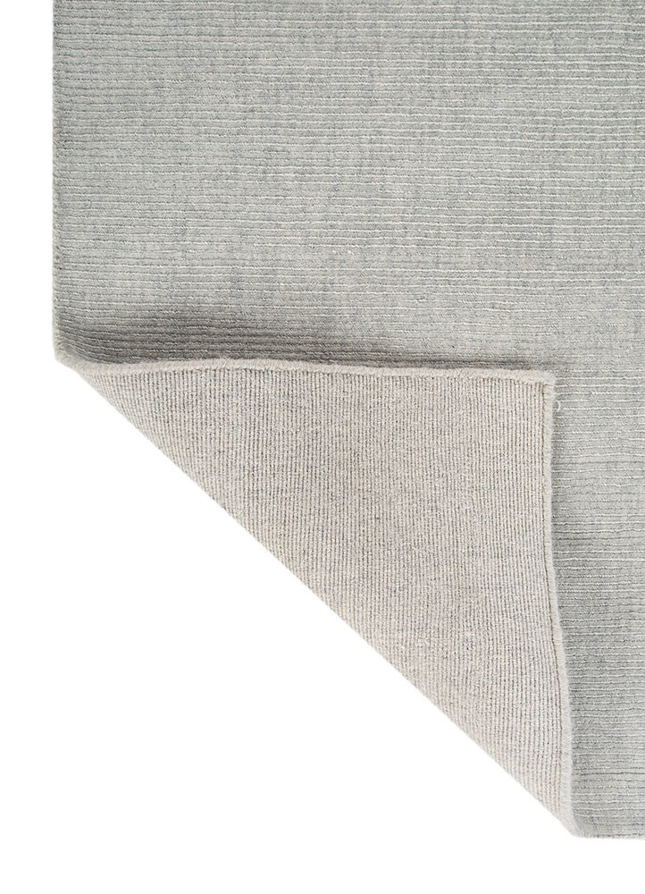 aprezo blue wool hand loom Rug - Backing Shot