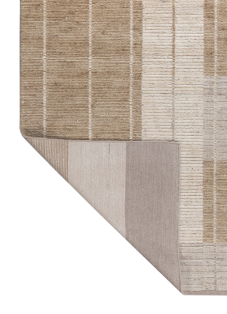 contour ivory wool hand loom Rug - Backing Shot