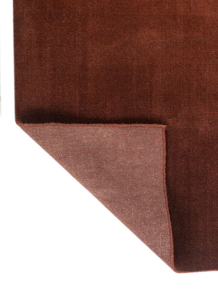 jean red and orange wool hand loom Rug - Backing Shot