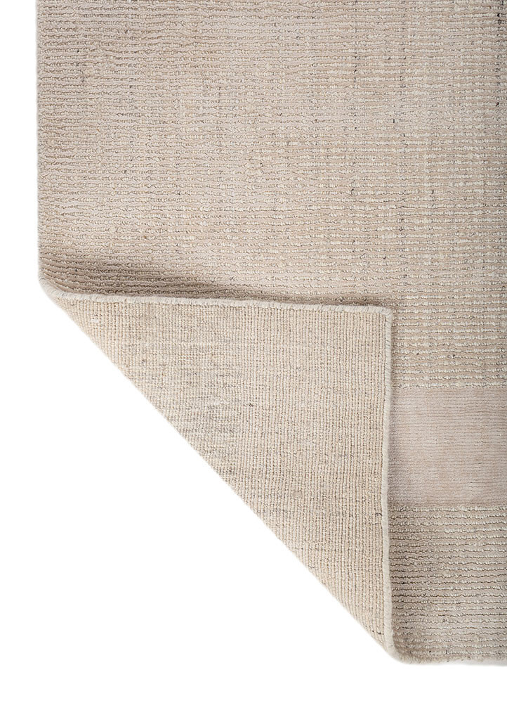acar ivory wool hand loom Rug - Backing Shot
