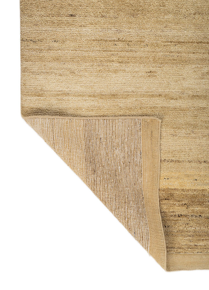 aprezo gold wool hand knotted Rug - Backing Shot