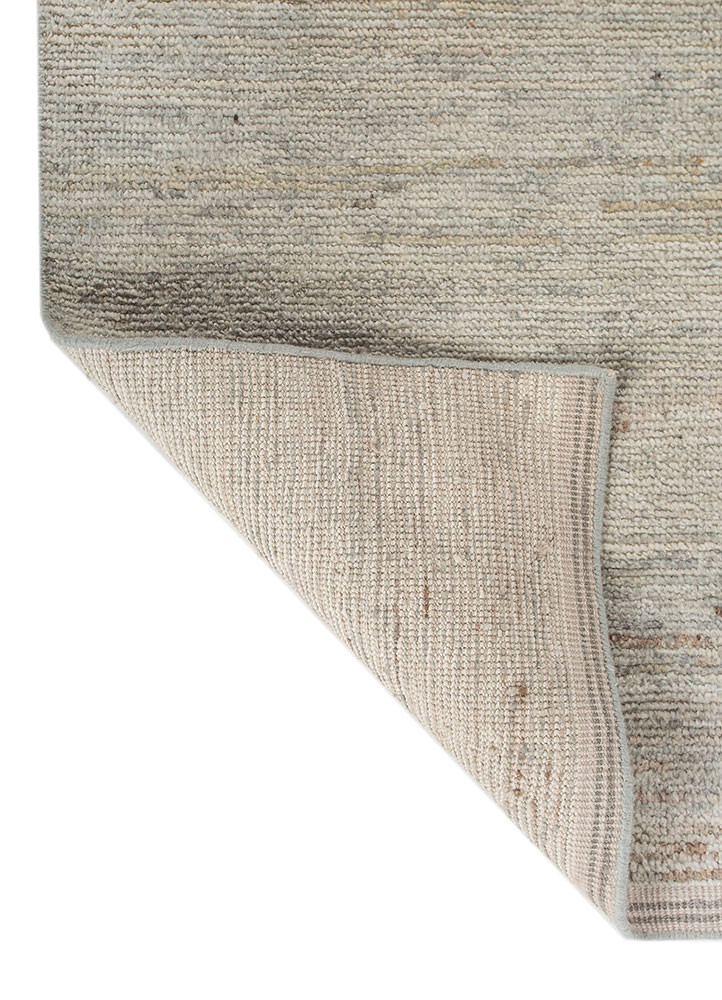 blythe blue wool hand knotted Rug - Backing Shot