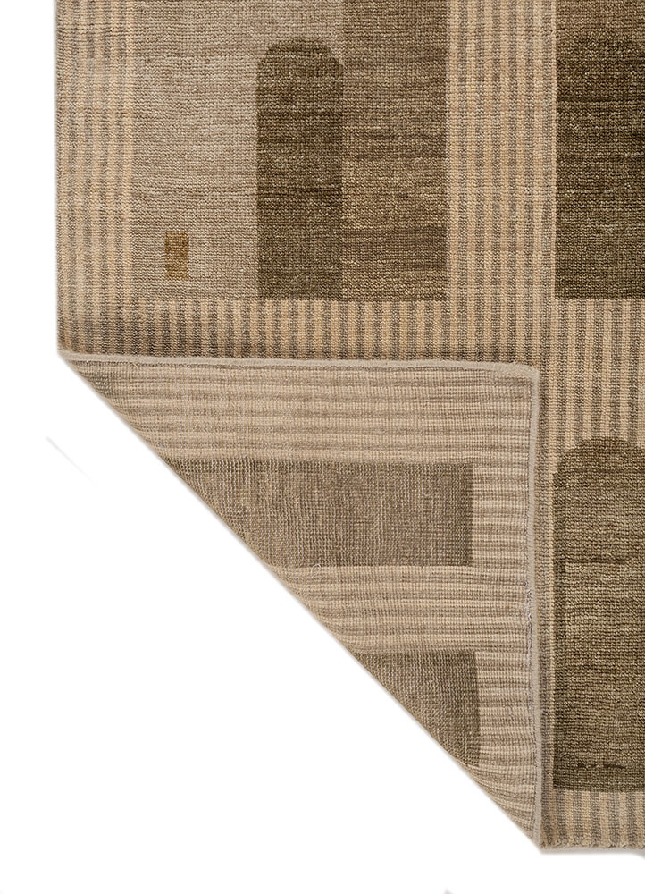 aprezo green wool hand knotted Rug - Backing Shot aprezo green wool hand knotted Rug - Backing Shot