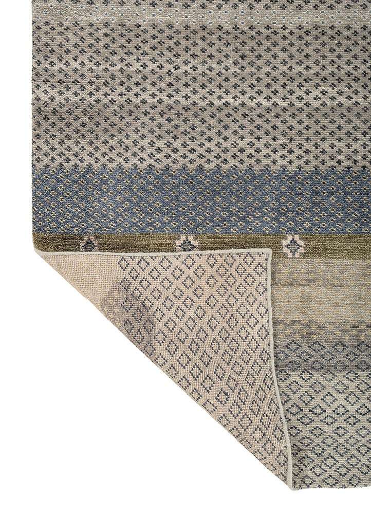 savana blue wool hand knotted Rug - Backing Shot savana blue wool hand knotted Rug - Backing Shot