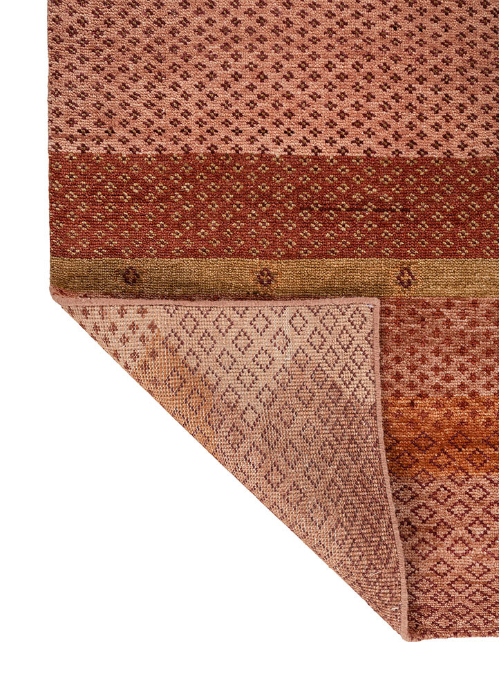 savana red and orange wool hand knotted Rug - Backing Shot savana red and orange wool hand knotted Rug - Backing Shot