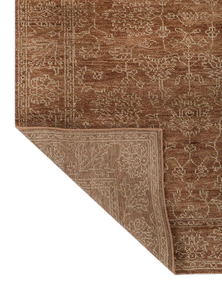 aprezo red and orange wool hand knotted Rug - Backing Shot aprezo red and orange wool hand knotted Rug - Backing Shot