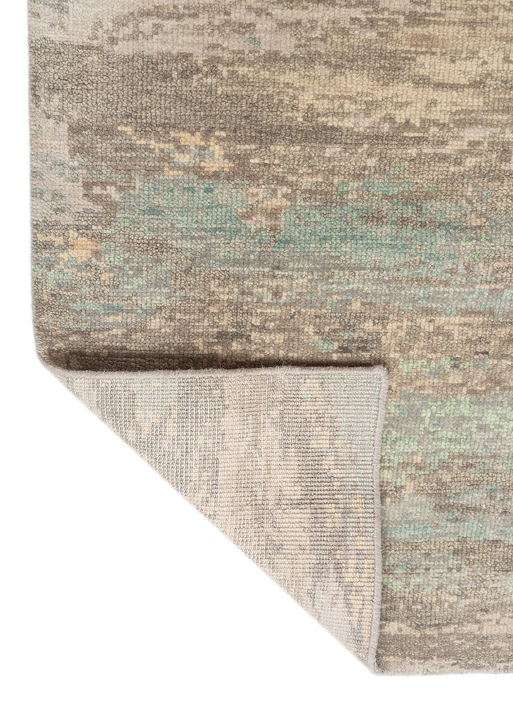 uvenuti grey and black wool hand knotted Rug - Backing Shot uvenuti grey and black wool hand knotted Rug - Backing Shot