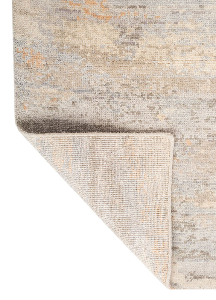 uvenuti grey and black wool hand knotted Rug - Backing Shot