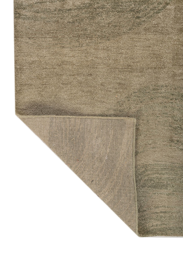 uvenuti green wool hand knotted Rug - Backing Shot