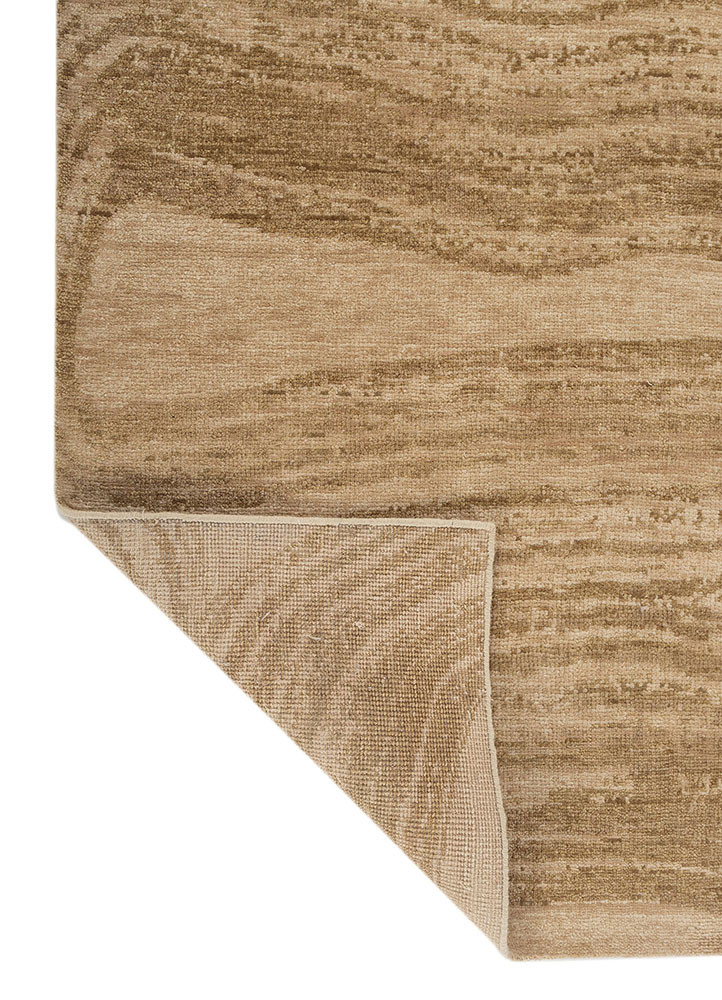 uvenuti gold wool hand knotted Rug - Backing Shot