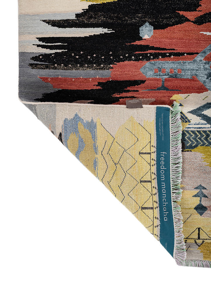 Freedom Manchaha Multi Hand Knotted Wool & Bamboo Silk Rugs - Les