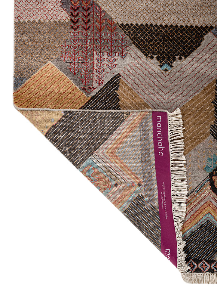 weaver art reserve blue wool and bamboo silk hand knotted Rug - Backing Shot weaver art reserve blue wool and bamboo silk hand knotted Rug - Backing Shot