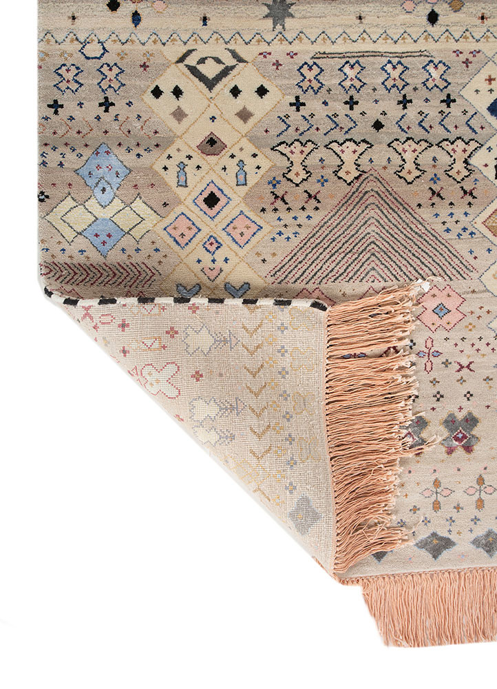 freedom manchaha ivory wool and bamboo silk hand knotted Rug - Backing Shot freedom manchaha ivory wool and bamboo silk hand knotted Rug - Backing Shot