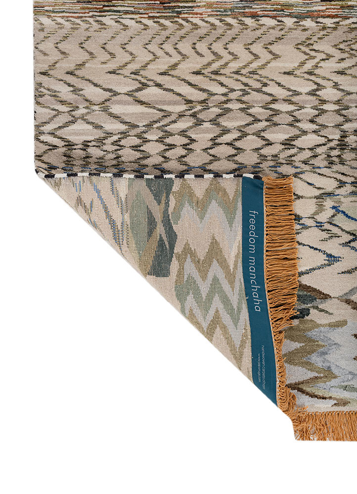 freedom manchaha green wool and bamboo silk hand knotted Rug - Backing Shot freedom manchaha green wool and bamboo silk hand knotted Rug - Backing Shot